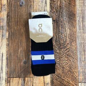 On Cloud Women's Large Black/Indigo Polyamide Polyester Cotton Tennis Crew Socks